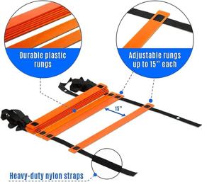 img 1 attached to 🏃 Enhance Speed and Agility with Litviz Agility Ladder Speed Training Equipment: 12 Rung Ladder, Disc Cones, Jump Rope, Resistance Bands, Running Parachute, and Holder for Football and Hockey Athletes