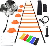 🏃 enhance speed and agility with litviz agility ladder speed training equipment: 12 rung ladder, disc cones, jump rope, resistance bands, running parachute, and holder for football and hockey athletes логотип