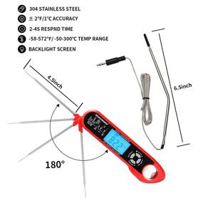 img 3 attached to MEASUREMAN Digital Meat-Thermometer: Instant-Read Food Temperature Probe for Precise Kitchen Cooking, Grill, BBQ & Candy - Waterproof, Magnet Calibration & Oven Safe