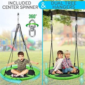 img 2 attached to Fun and Safe SereneLife Kids Hanging Saucer Swing: Unleash your Child's Joy