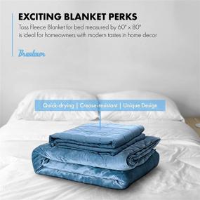 img 1 attached to 🔵 Plush 15lb Weighted Blanket: Soft, Large 60"x80" Size for Ultimate Comfort, with Machine-Washable Ultra-Soft Cover in Blue