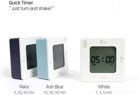 img 2 attached to Mooas 4Way Digital Timer and Clock - Ash Blue | Loud Alarm + Silent Alarm Mode, Vibration & Backlight | Preset Alarm, Count Up/Countdown Timer, 12/24H Mode | Ideal for Kitchen, Gym, Library, Office, Outdoor