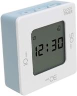 mooas 4way digital timer and clock - ash blue | loud alarm + silent alarm mode, vibration & backlight | preset alarm, count up/countdown timer, 12/24h mode | ideal for kitchen, gym, library, office, outdoor logo