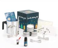 🕯️ ultimate candle making kit - premium soy wax, fragrance oil, digital thermometer, 40oz pouring pot, 50 wick tabs and stickers, tin containers logo