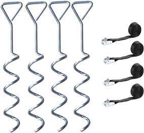 img 4 attached to 🔒 Secure Your Trampoline with the letsgood Heavy Duty Trampoline Anchor Kit - Galvanized Ground Anchors and Tie Down Straps, Set of 4