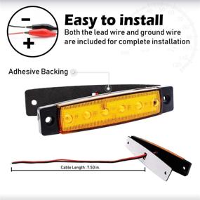 img 1 attached to 🚨 Meerkatt 2X 3.8 Inch Amber 12V LED Front Side Marker Lights for Trucks, Trailers, Boats, RVs, and More