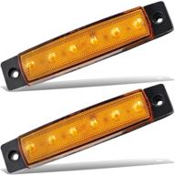 🚨 meerkatt 2x 3.8 inch amber 12v led front side marker lights for trucks, trailers, boats, rvs, and more logo