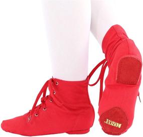 img 1 attached to Danzcue Women's Canvas Jazz Boot Shoes with Lace-Up Design