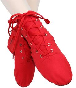 img 3 attached to Danzcue Women's Canvas Jazz Boot Shoes with Lace-Up Design