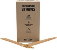 🌱 lk3 certified compostable sugarcane straws 200 pack: eco-friendly plant-based biodegradable straws - astm d6400 compliant, plastic-free, reusable and paper wrapped logo