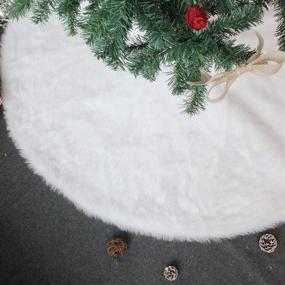 img 2 attached to 🎄 DOYOLLA Christmas Tree Skirt: 48 inches of Snowy White Faux Fur Elegance for Xmas Holiday Decorations