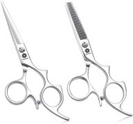 🏻 dream reach 6.0in hair scissors set: barber shears & thinning/texturizing scissors - japanese steel, razor sharp (bright silver) logo