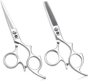 img 4 attached to 🏻 Dream Reach 6.0in Hair Scissors Set: Barber Shears & Thinning/Texturizing Scissors - Japanese Steel, Razor Sharp (Bright Silver)