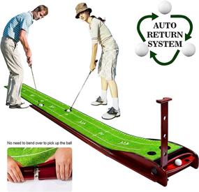 img 2 attached to 🏌️ Improve Your Golf Game with FULLOVE Golf Putting Mat and Putter Combo - The Ultimate Golf Training Equipment for Indoor and Outdoor Use