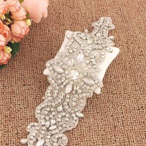 img 1 attached to ZHENM Womens Wedding Ribbon Rhinestone Women's Accessories and Belts