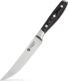 img 2 attached to 🔪 Набор столовых ножей Хадсон на 4 штуки - рукоять из микарты и высокоуглеродистая немецкая сталь: ножи премиум качества для стейков.