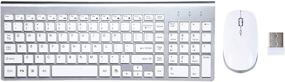 img 4 attached to 🖥️ ORIGINTECH Wireless Keyboard and Mouse Combo - Full Size USB Ergonomic Silent Set for Windows/Mac PC & Laptop (Silver/White)