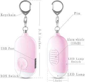img 1 attached to 🚨 Safesound Personal Alarm Siren Song Pack - 130dB Rechargeable Self Defense Alarm Keychain with Emergency LED Flashlight - Security Protection Devices for Women, Girls, Kids, and Elderly