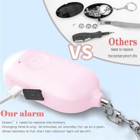 img 3 attached to 🚨 Safesound Personal Alarm Siren Song Pack - 130dB Rechargeable Self Defense Alarm Keychain with Emergency LED Flashlight - Security Protection Devices for Women, Girls, Kids, and Elderly