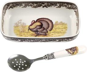 img 3 attached to Слотированная тарелка Spode Woodland Cranberry 1606364