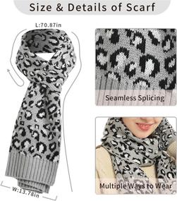 img 1 attached to 🐆 eco-friendly Leopard Winter Hat Scarf Glove Set with Pom for Women