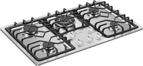 img 1 attached to 🔥 Empava 36-Inch Gas Stove Cooktop: 5 Italy Sabaf Sealed Burners, NG/LPG Convertible, Stainless Steel