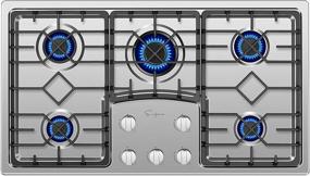 img 4 attached to 🔥 Empava 36-Inch Gas Stove Cooktop: 5 Italy Sabaf Sealed Burners, NG/LPG Convertible, Stainless Steel