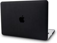 premium kecc leather case for macbook pro 13" (2021/2020/2019/2018/2017/2016) - stylish italian leather hard shell cover with a2338 m1 a2289 a2251 compatibility - sleek black leather finish logo