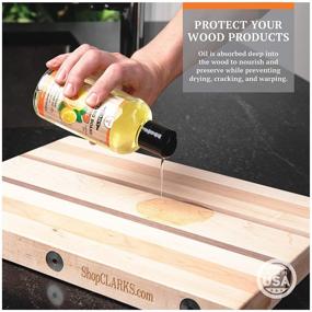 img 1 attached to 🍊 CLARK'S Cutting Board Oil (12oz) - Enriched with Lemon & Orange Oils, Food Grade Mineral Oil - Butcher Block Oil & Conditioner