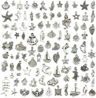 🐚 wholesale 100 pieces antique silver charm pendant collection for diy jewelry making, sea animals styles - jialeey logo