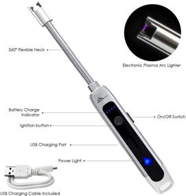 img 3 attached to 🔥 Болид⚡Мини: Заряжаемая через USB дуговая зажигалка - беспламенный плазменный прикуриватель для труднодоступных свечей, грилей, плит, каминов, костров - регулируемая и с удлиненной длиной - Boulder Tools