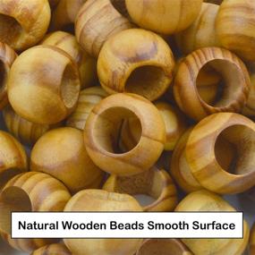 img 2 attached to 100 Pieces of 20mm Diameter Round Natural Wooden Beads with Large Hole - Perfect for DIY Handmade Decorations and Crafts