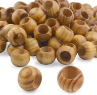 100 pieces of 20mm diameter round natural wooden beads with large hole - perfect for diy handmade decorations and crafts logo