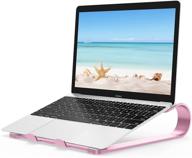 📱 tryast pink aluminum laptop stand: ergonomic computer riser for macbook air pro, dell xps, and more 10-17" laptops logo