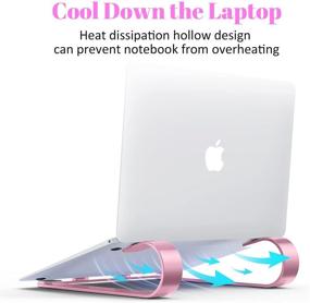 img 2 attached to 📱 TRYAST Pink Aluminum Laptop Stand: Ergonomic Computer Riser for MacBook Air Pro, Dell XPS, and More 10-17" Laptops