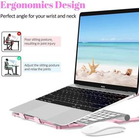 img 3 attached to 📱 TRYAST Pink Aluminum Laptop Stand: Ergonomic Computer Riser for MacBook Air Pro, Dell XPS, and More 10-17" Laptops