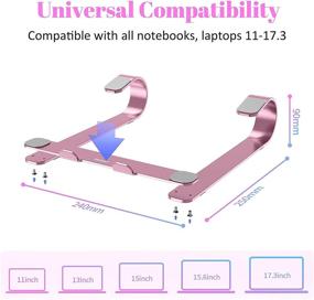 img 1 attached to 📱 TRYAST Pink Aluminum Laptop Stand: Ergonomic Computer Riser for MacBook Air Pro, Dell XPS, and More 10-17" Laptops