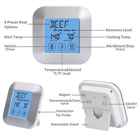 img 1 attached to 🥩 Aiksent Digital Meat Thermometer: Ultimate Grill Tool with Timer Function for Perfect BBQ Cooking