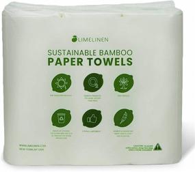 img 2 attached to Environmentally-friendly and Soft LIMELINEN Bamboo Paper Towels - 6 Rolls with 75 Sheets Each