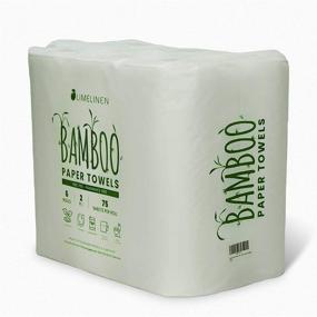 img 3 attached to Environmentally-friendly and Soft LIMELINEN Bamboo Paper Towels - 6 Rolls with 75 Sheets Each