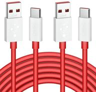 🔌 кабель быстрой зарядки oneplus 8 pro warp - jelanry, 6 футовый кабель usb type c для oneplus 6t dash charging, быстрая синхронизация данных, резиновое покрытие, быстрозарядный кабель для oneplus 8 7t 7 pro 6t 5 5t 3 3t - красный (2 штуки) логотип