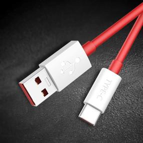 img 3 attached to 🔌 Кабель быстрой зарядки OnePlus 8 Pro Warp - Jelanry, 6 футовый кабель USB Type C для OnePlus 6T Dash Charging, быстрая синхронизация данных, резиновое покрытие, быстрозарядный кабель для OnePlus 8 7T 7 Pro 6T 5 5T 3 3T - красный (2 штуки)