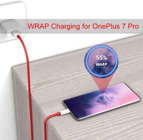 img 2 attached to 🔌 Кабель быстрой зарядки OnePlus 8 Pro Warp - Jelanry, 6 футовый кабель USB Type C для OnePlus 6T Dash Charging, быстрая синхронизация данных, резиновое покрытие, быстрозарядный кабель для OnePlus 8 7T 7 Pro 6T 5 5T 3 3T - красный (2 штуки)