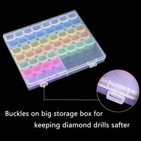 img 1 attached to 💎 56 Grids Diamond Painting Storage Containers with Colored Drill Organizer Case - Embroidery Diamond Art Beads Accessories Box, Includes 112Pcs Stickers