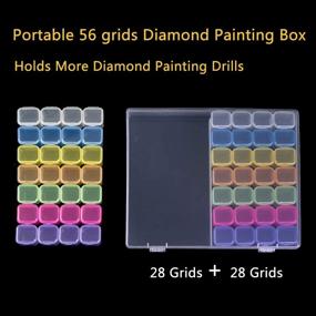 img 2 attached to 💎 56 Grids Diamond Painting Storage Containers with Colored Drill Organizer Case - Embroidery Diamond Art Beads Accessories Box, Includes 112Pcs Stickers