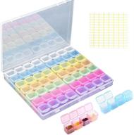 💎 56 grids diamond painting storage containers with colored drill organizer case - embroidery diamond art beads accessories box, includes 112pcs stickers logo