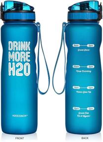 img 3 attached to 💧 H2OCOACH Sports Water Bottle: 36 oz Motivational with Time Marker, Reusable & Fruit Infuser Filter - Drink More Water!