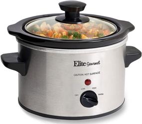 img 4 attached to Elite Gourmet MST-250XS Electric Slow Cooker: Ceramic Pot, Adjustable Temp, Multipurpose, Dishwasher Safe (1.5 Quart, Stainless Steel)