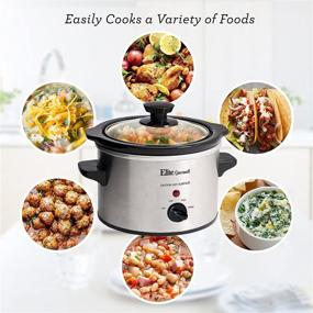 img 1 attached to Elite Gourmet MST-250XS Electric Slow Cooker: Ceramic Pot, Adjustable Temp, Multipurpose, Dishwasher Safe (1.5 Quart, Stainless Steel)