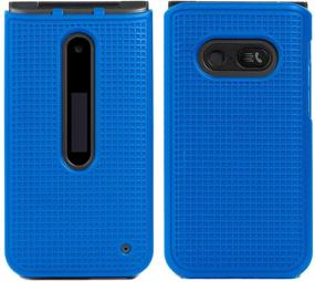 img 3 attached to 📱 Nakedcellphone LG Classic Flip Case: Cobalt Blue Protective Snap-On Hard Shell Cover with Grid Texture for L125DL Phone